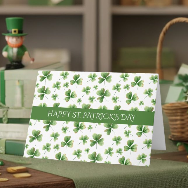 Shamrock Lycklig St. Patrick Day Anpassade Helgkort (Skapare uppladdad)