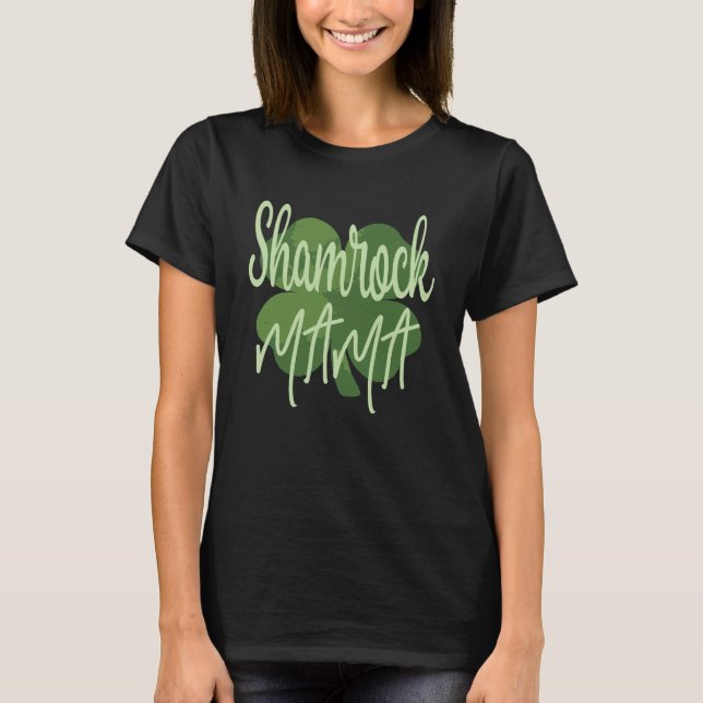 Shamrock Mamma, St patty's day Shirt, St. Patricks T Shirt (Framsida)