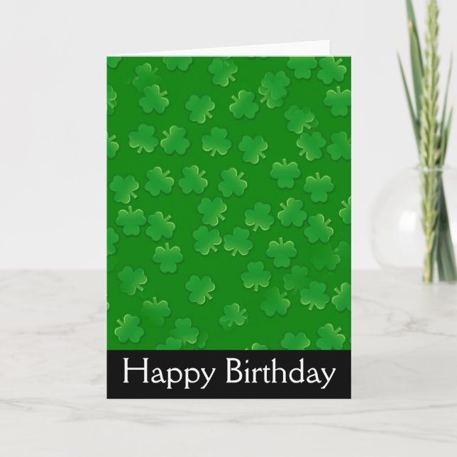 Shamrock March Irish Grattis på födelsedagen Card Kort (Framsida)