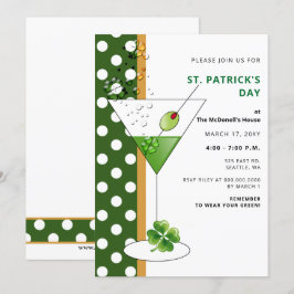 Shamrock martini St patricks day-partiinbjudan Inbjudningar