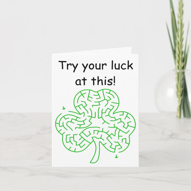 Shamrock Maze Card-St patrick's day Kort (Framsida)