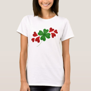 Shamrock med gullig romantisk mode för hjärtor tröja