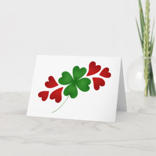 Shamrock med hjärtan kort