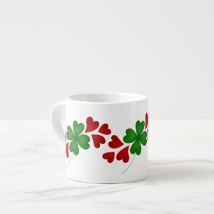 Shamrock med hjärtor espressomugg
