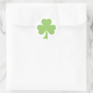 Shamrock med Polka dots St. Patrick Dag-dekal Runt Klistermärke