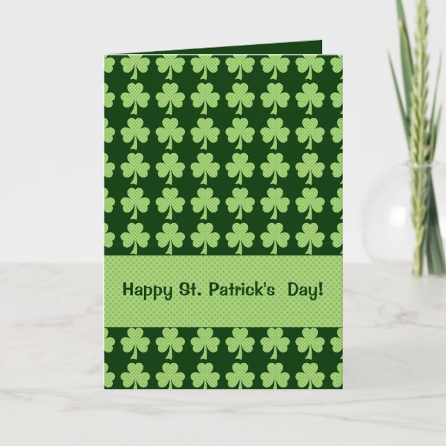 Shamrock med Polka dots St. Patrick's Day Kort (Framsida)