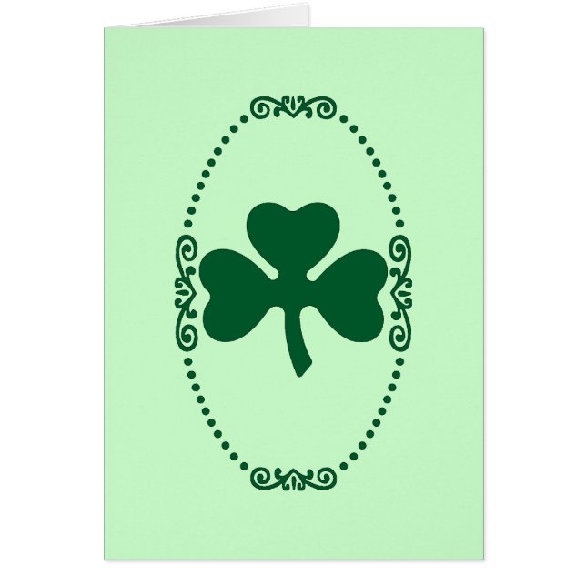 Shamrock med punkter hälsningskort (Framsidan)