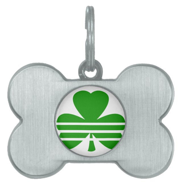 Shamrock med Vågrät Rand ID-bricka Husdjur (Framsidan)
