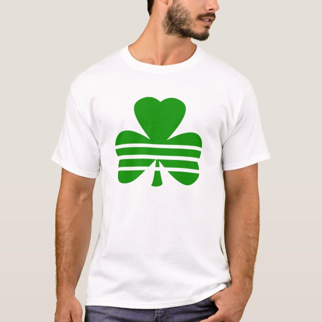 Shamrock med Vågrät Rand T Shirt (Framsida)