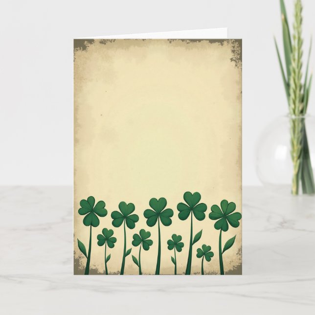 Shamrock-mönster Grönt Kort (Framsida)