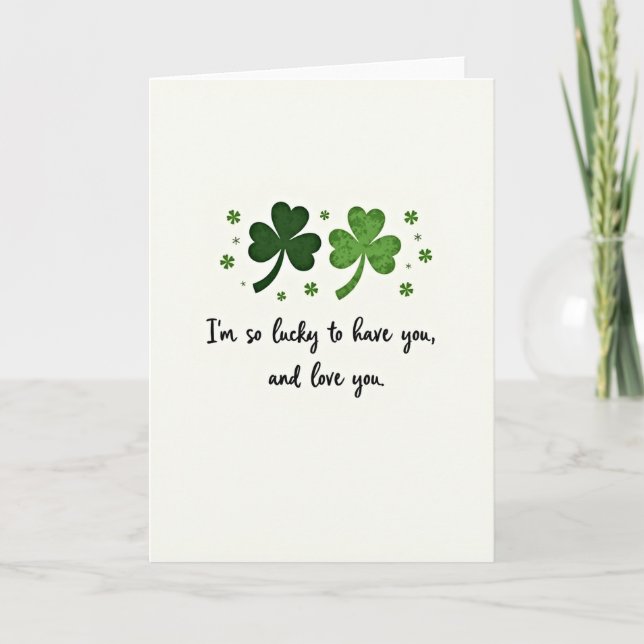 Shamrock-mönster Kärlekskort Kort (Framsida)
