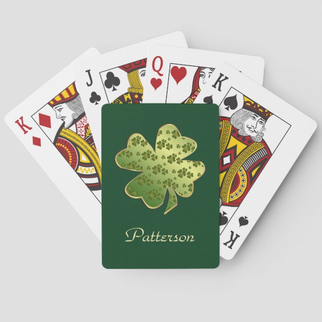 Shamrock Mönster Personlig Uppspelningskort Casinokort (Baksidan)