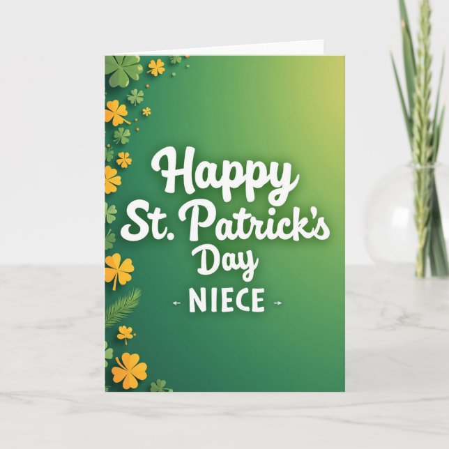 Shamrock-mönster systerdotter-kort kort (Framsida)