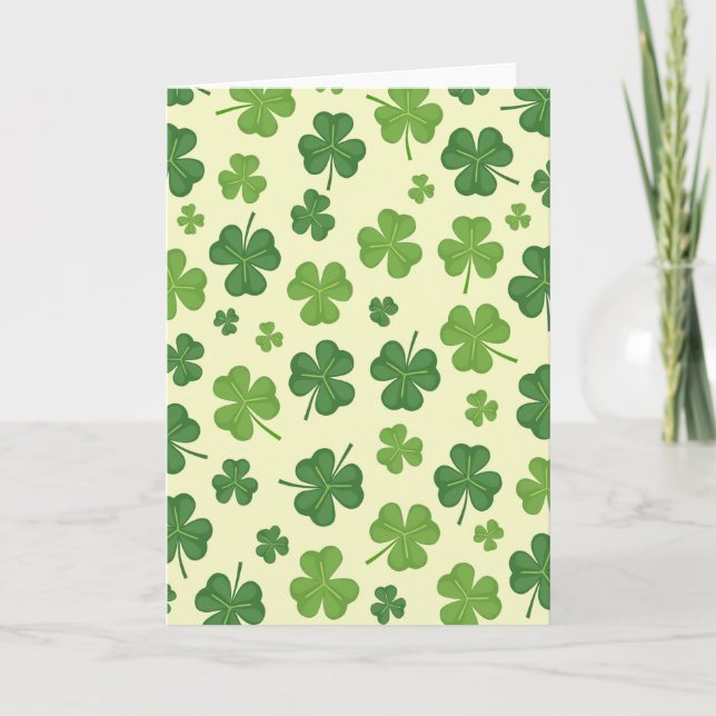 Shamrock-mönster Vårkort Kort (Framsida)