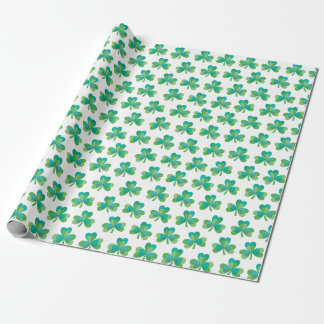 Shamrock Mönster White Wrapping Papprare Presentpapper