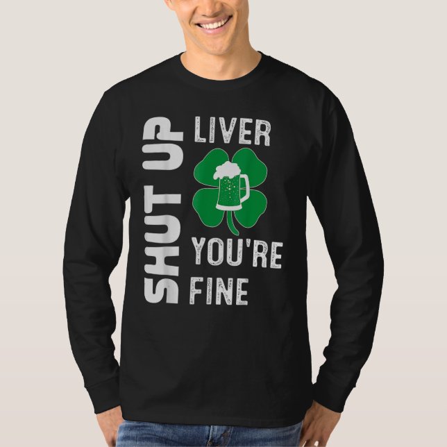 Shamrock Mörk Beer Drinking Saint patrick Håll käf T Shirt (Framsida)