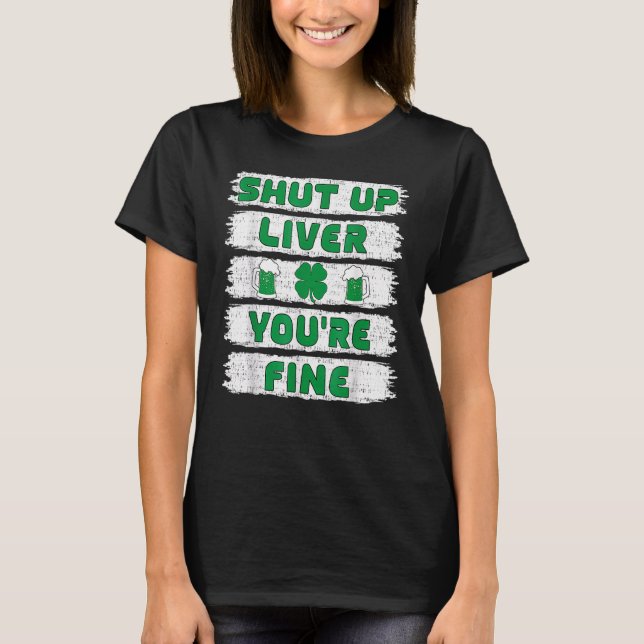 Shamrock Mörk Beer Drinking Saint patrick Håll käf T Shirt (Framsida)