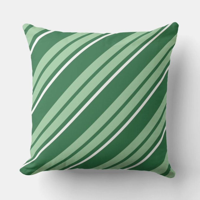 Shamrock-Mörk och Ljust grönt stripe Pillow Kudde (Framsida)