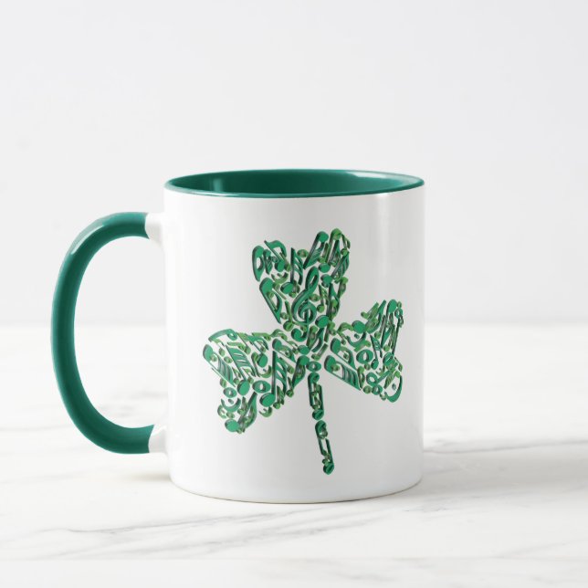 Shamrock Musik noter Ornament Mugg (Vänster)