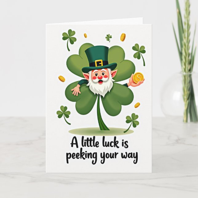 Shamrock Mynt Lyckokort Kort (Framsida)