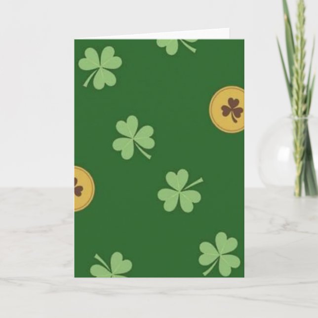 Shamrock Mynt Mönster Kort (Framsida)