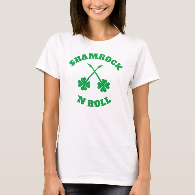 Shamrock 'n Roll Grunge T-shirt (Framsida)