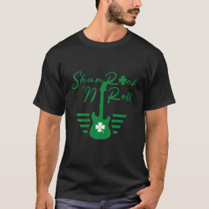 Shamrock N Roll Guitar St patricks day Guitarist M T Shirt