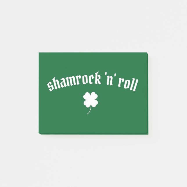 Shamrock n roll St patrick's day Post-it Block (Framsida)