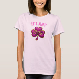 Shamrock Namn Fram- och Baksida St Patrick's Day ☘ T Shirt