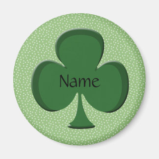 Shamrock Namn Round Magnet Template - Irish Grönt