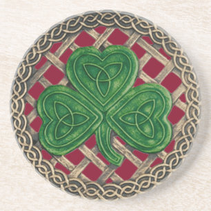 Shamrock och Celtic Knots Underlägg Red