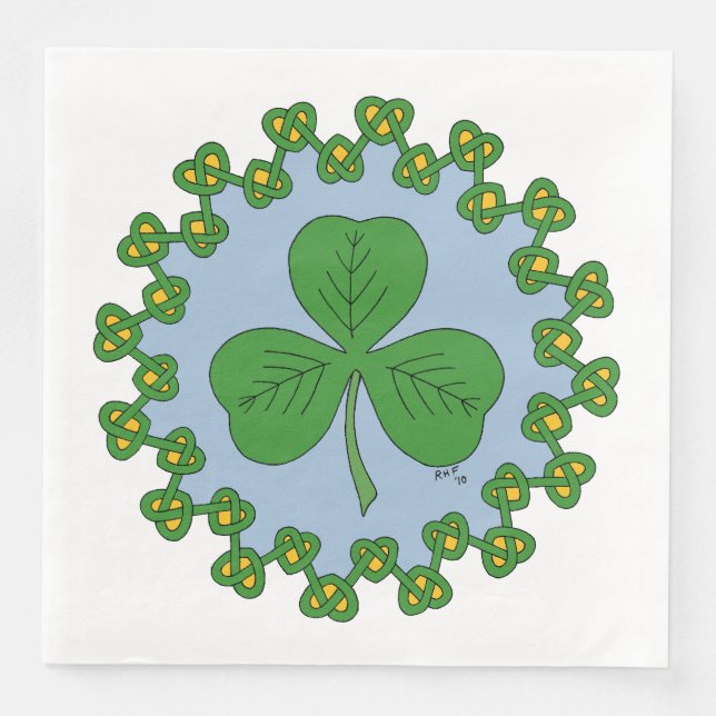 Shamrock och flätmönster pappersservett (Framsida)