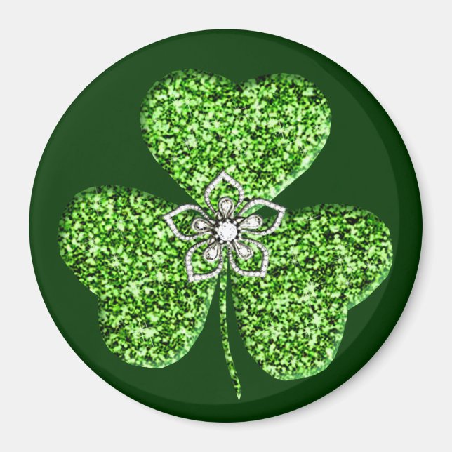 Shamrock och Flower Magnet glitter (Framsidan)