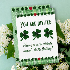 Shamrock och Fyrklöver Inbjudningar