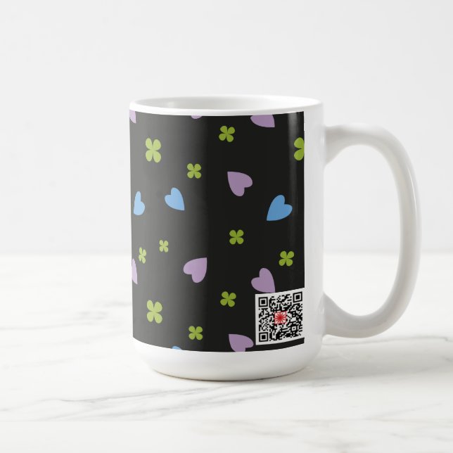 Shamrock och hjärtmönster kaffemugg (Höger)