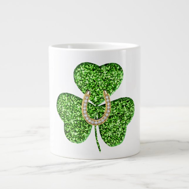 Shamrock och Horseshoe Jumbo Mugg (Framsidan)
