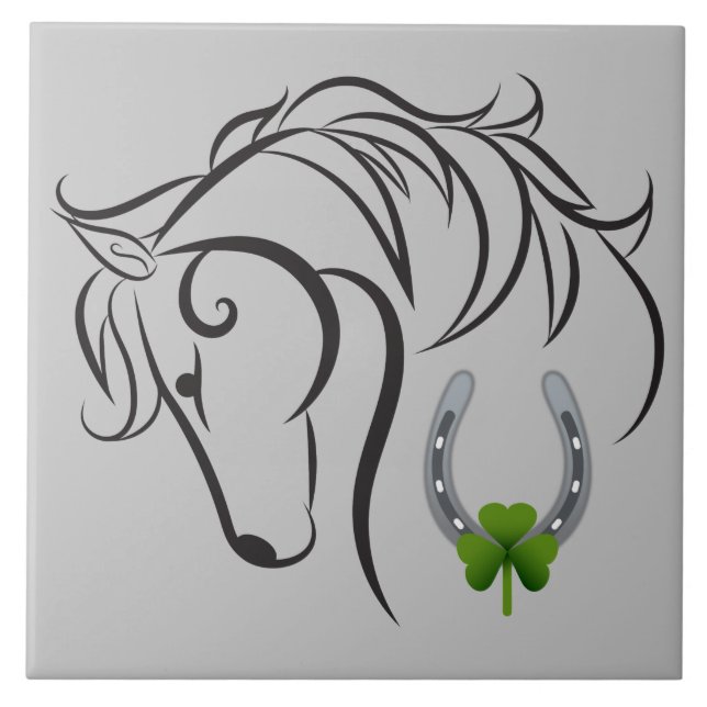 Shamrock och Horseshoe Kakelplatta (Framsidan)