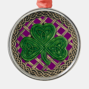 Shamrock och keltiska knop Ornament Lila