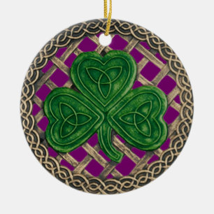 Shamrock och keltiska knop Ornament Lila