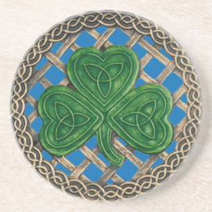 Shamrock och keltiska knop Underlägg blå