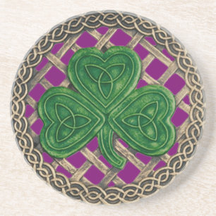 Shamrock och keltiska knop Underlägg Lila Sandsten
