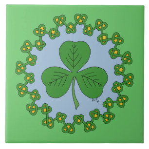 Shamrock och Knotwork Kakelplatta