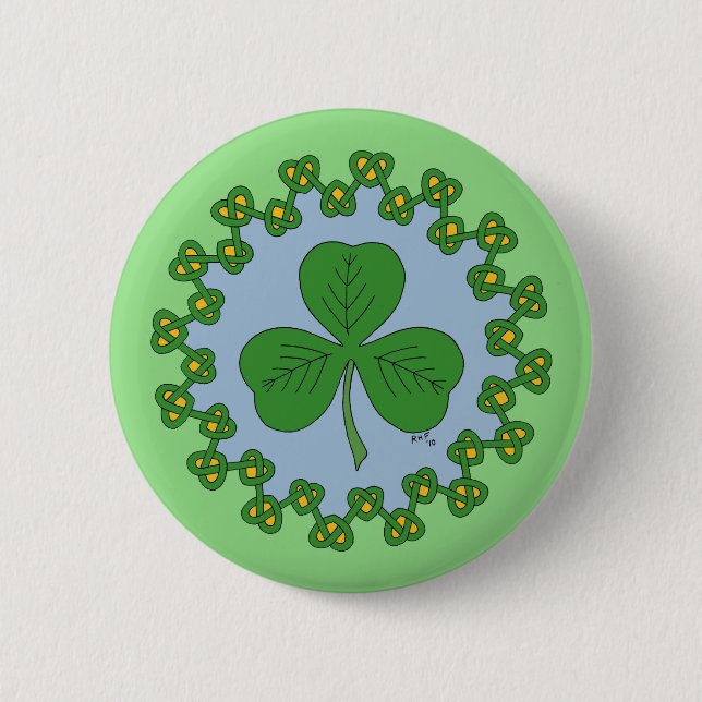 Shamrock och Knotwork Knapp (Framsida)