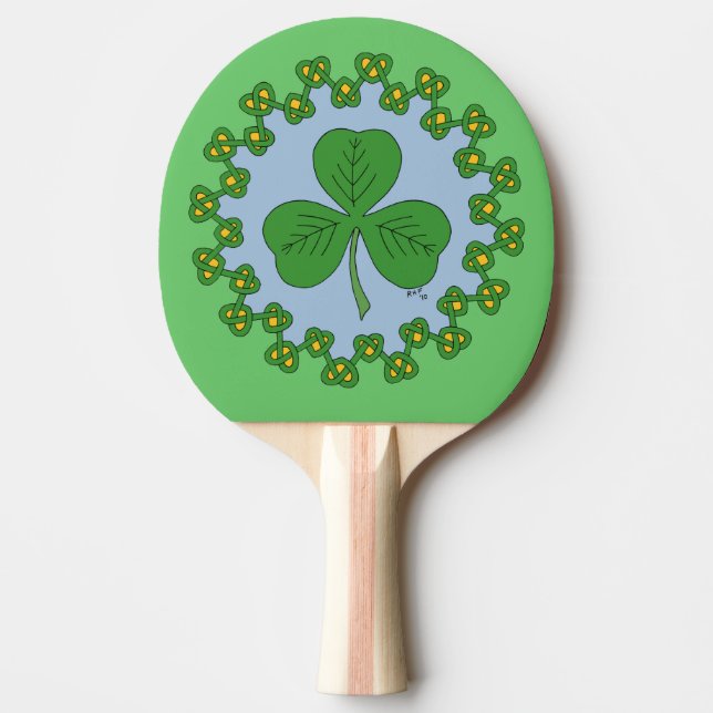 Shamrock och Knotwork Pingisracket (Framsidan)