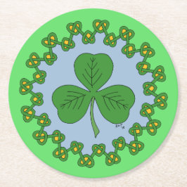 Shamrock och Knotwork Underlägg Papper Rund