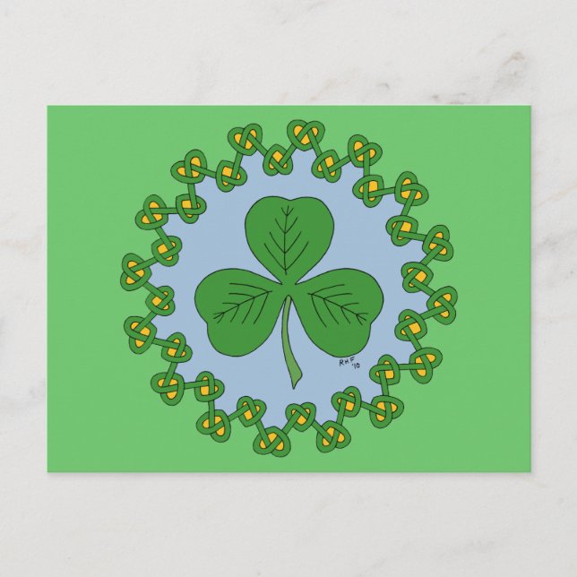 Shamrock och Knotwork Vykort (Framsida)