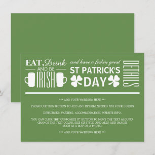 Shamrock och öl irländska St Patricks dag detalj Inbjudningar