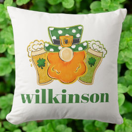 Shamrock Öl Leprechaun St Patrick Anpassningsbar Kudde