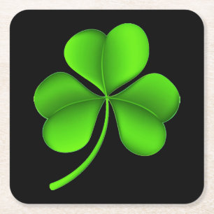 Shamrock on Black Underlägg cn Papper Kvadrat