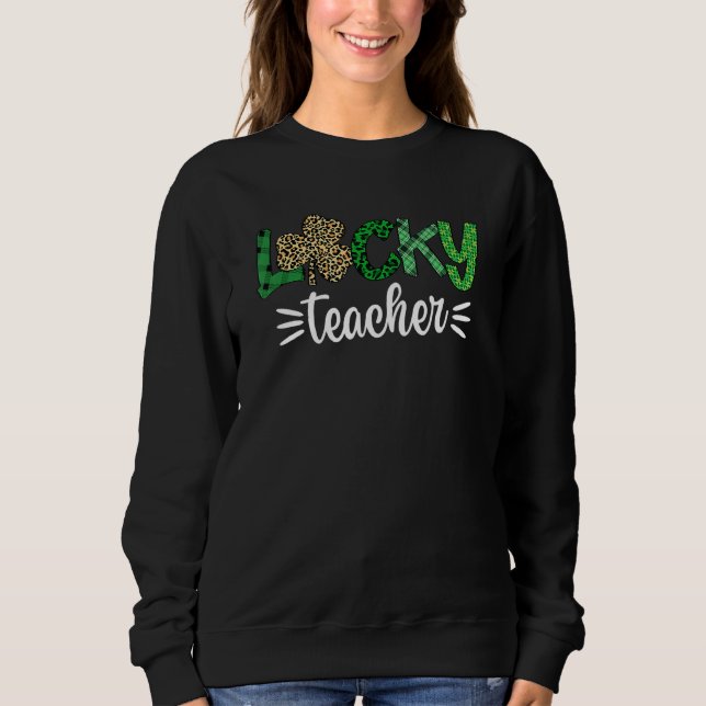 Shamrock One Lucky Teacher St Patrick's Day School T Shirt (Framsida)